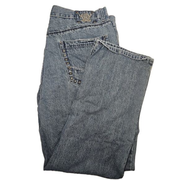 Phat Farm Jeans Men's 38x32 Regular Fit Straight Blue Denim Pants Y2K Hip Hop - Picture 6 of 10